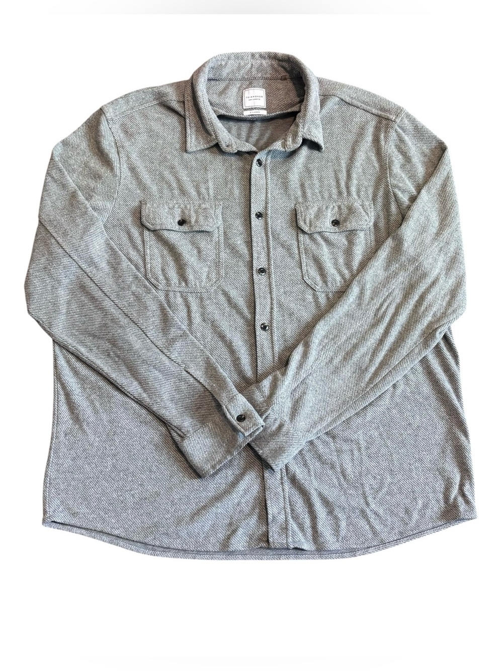 7 Diamonds Mens XL Gray Button Front Shirt Soft Stretch Long Sleeve